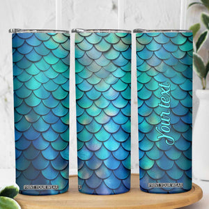 Mermaid Scales Pattern Skinny Tumbler Personalized TS04 Print Your Wear