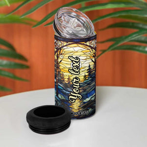 Deer Stained Glass 4 in 1 Can Cooler Tumbler Personalized TS04 Print Your Wear