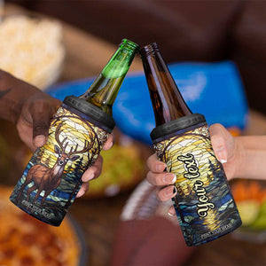 Deer Stained Glass 4 in 1 Can Cooler Tumbler Personalized TS04 Print Your Wear