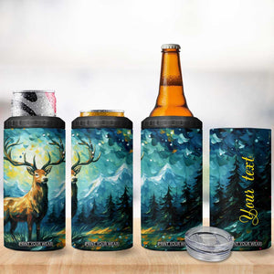 Deer Starry Night Style 4 in 1 Can Cooler Tumbler Personalized TS04 Print Your Wear