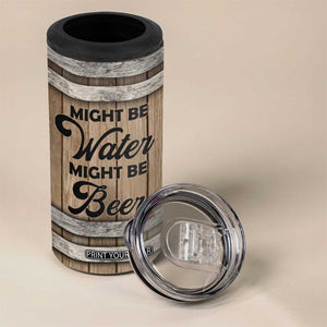 Beer Barrel Wooden Personalized 4 in 1 Can Cooler Tumbler TS04 Print Your Wear