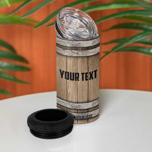 Beer Barrel Wooden Personalized 4 in 1 Can Cooler Tumbler TS04 Print Your Wear