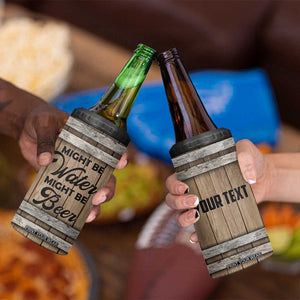 Beer Barrel Wooden Personalized 4 in 1 Can Cooler Tumbler TS04 Print Your Wear