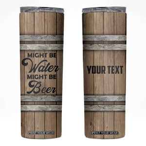 Beer Barrel Wooden Personalized Skinny Tumbler TS04 Multicolor Print Your Wear
