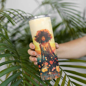 Black Women In Flower Field - Sun Set Watercolor Style Personalized Skinny Tumbler TS04 Print Your Wear