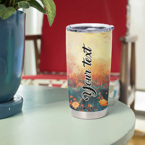 Black Women In Flower Field - Sun Set Watercolor Style Personalized Tumbler Cup TS04 Print Your Wear