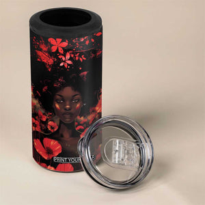Vintage Black Woman Floral Personalized 4 in 1 Can Cooler Tumbler TS04 Print Your Wear