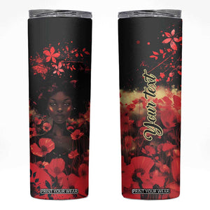 Vintage Black Woman Floral Personalized Skinny Tumbler TS04 Multicolor Print Your Wear