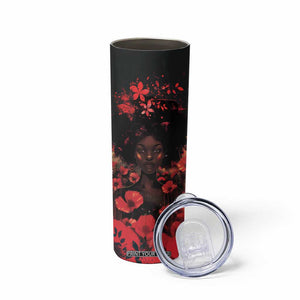 Vintage Black Woman Floral Personalized Skinny Tumbler TS04 Print Your Wear