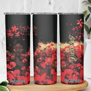 Vintage Black Woman Floral Personalized Skinny Tumbler TS04 Print Your Wear