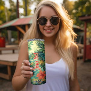 Black Woman Tropica Leaves Personalized Skinny Tumbler TS04 Print Your Wear