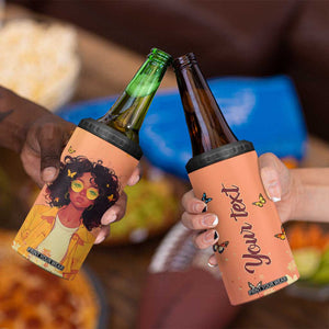 Lovely Black Woman Butterfly Personalized 4 in 1 Can Cooler Tumbler TS04 Print Your Wear