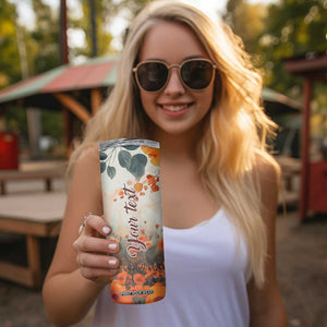 Black Woman And Flowers Field Personalized Skinny Tumbler TS04 Print Your Wear