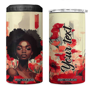 Black Woman Retro Personalized 4 in 1 Can Cooler Tumbler TS04 One Size: 16 oz Multicolor Print Your Wear