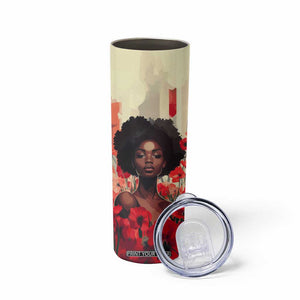 Black Woman Retro Personalized Skinny Tumbler TS04 Print Your Wear
