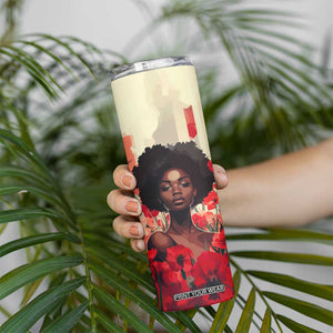 Black Woman Retro Personalized Skinny Tumbler TS04 Print Your Wear