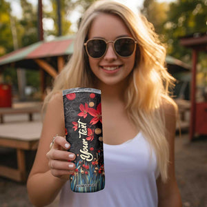 Black Woman Floral Quilling Art Skinny Tumbler TS04 Print Your Wear