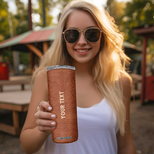 Maria Holding Jesus Wooden Carving Skinny Tumbler Personalized TS04 Print Your Wear