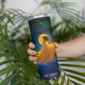 Black Woman Dancing In Starry Night Skinny Tumbler TS04 Print Your Wear