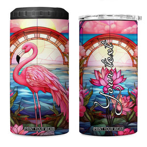 Flamingo Mosaic Tropical Garden 4 in 1 Can Cooler Tumbler Personalized TS04 One Size: 16 oz Multicolor Print Your Wear