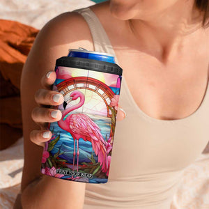 Flamingo Mosaic Tropical Garden 4 in 1 Can Cooler Tumbler Personalized TS04 Print Your Wear