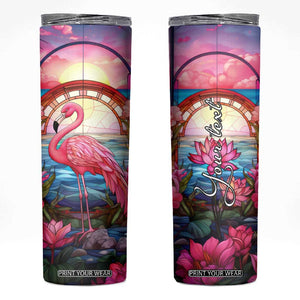 Flamingo Mosaic Tropical Garden Skinny Tumbler Personalized TS04 Multicolor Print Your Wear