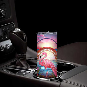 Flamingo Mosaic Tropical Garden Skinny Tumbler Personalized TS04 Print Your Wear