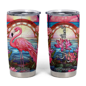 Flamingo Mosaic Tropical Garden Tumbler Cup Personalized TS04 Multicolor Print Your Wear