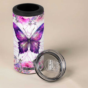 Butterfly Flowers 4 in 1 Can Cooler Tumbler Personalized TS04 Print Your Wear