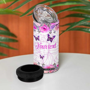 Butterfly Flowers 4 in 1 Can Cooler Tumbler Personalized TS04 Print Your Wear