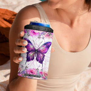 Butterfly Flowers 4 in 1 Can Cooler Tumbler Personalized TS04 Print Your Wear