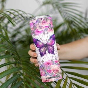 Butterfly Flowers Skinny Tumbler Personalized TS04 Print Your Wear