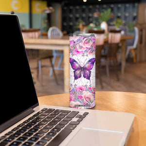 Butterfly Flowers Skinny Tumbler Personalized TS04 Print Your Wear