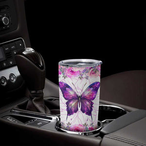 Butterfly Flowers Tumbler Cup Personalized TS04 Print Your Wear