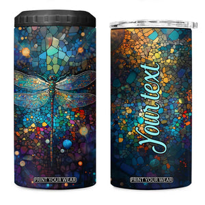Dragonfly Colorful 4 in 1 Can Cooler Tumbler Personalized TS04 One Size: 16 oz Multicolor Print Your Wear