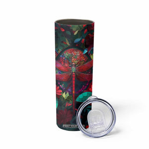 Dragonfly Ruby Mosaic Skinny Tumbler Personalized TS04 Print Your Wear