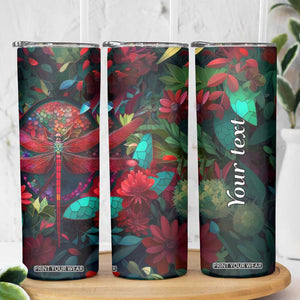 Dragonfly Ruby Mosaic Skinny Tumbler Personalized TS04 Print Your Wear