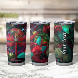 Dragonfly Ruby Mosaic Tumbler Cup Personalized TS04 Print Your Wear
