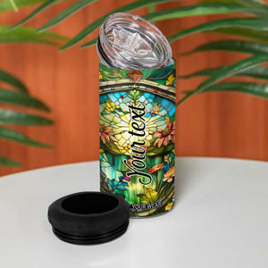 Dragonfly Peridot Crystal Mosaic 4 in 1 Can Cooler Tumbler Personalized TS04 Print Your Wear