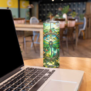 Dragonfly Peridot Crystal Mosaic Skinny Tumbler Personalized TS04 Print Your Wear