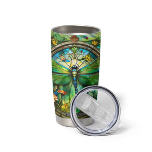 Dragonfly Peridot Crystal Mosaic Tumbler Cup Personalized TS04 Print Your Wear