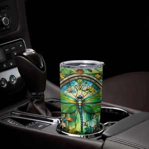 Dragonfly Peridot Crystal Mosaic Tumbler Cup Personalized TS04 Print Your Wear