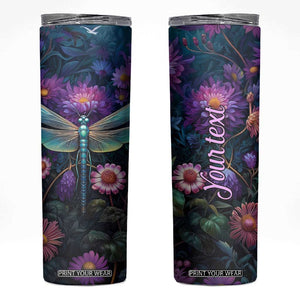 Dragonfly Lapis Lazuli Crystal Mosaic Skinny Tumbler Personalized TS04 Multicolor Print Your Wear