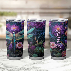 Dragonfly Lapis Lazuli Crystal Mosaic Tumbler Cup Personalized TS04 Print Your Wear