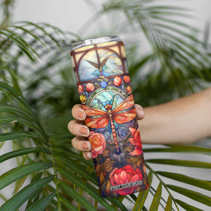 Dragonfly Hyacinth Crystal Mosaic Skinny Tumbler Personalized TS04 Print Your Wear