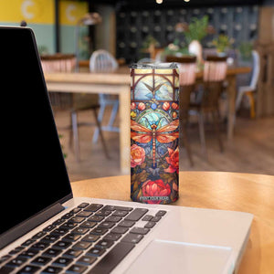 Dragonfly Hyacinth Crystal Mosaic Skinny Tumbler Personalized TS04 Print Your Wear