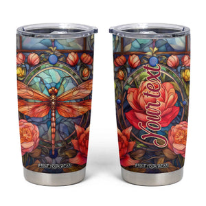 Dragonfly Hyacinth Crystal Mosaic Tumbler Cup Personalized TS04 Multicolor Print Your Wear