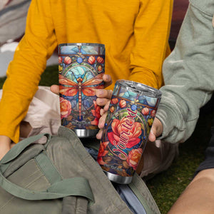 Dragonfly Hyacinth Crystal Mosaic Tumbler Cup Personalized TS04 Print Your Wear