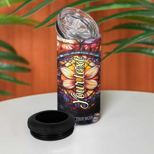 Dragonfly Golden Topaz Crystal Mosaic 4 in 1 Can Cooler Tumbler Personalized TS04 Print Your Wear