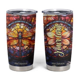 Dragonfly Golden Topaz Crystal Mosaic Tumbler Cup Personalized TS04 Multicolor Print Your Wear